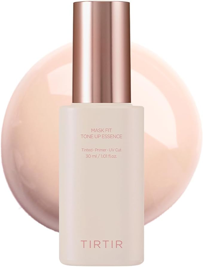 TIRTIR Mask Fit Tone Up Essence | Tinted Moisturizer, All-in-one base, Glass skin look, Deep Hydration, Long-lasting, Natural Coverage, Lightweight, Make-up free look, 1.01 fl.oz. (Beige)