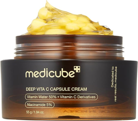 Medicube Deep Vita C Capsule Cream, 55g, Dual-Texture Moisturizer with Vitamin Capsules and Gel Base